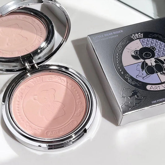 Art Value Bear Knight Soft Focus Pressed Powder Matte Natural Makeup Setting Makeup Brightening Makeup Loose Powder