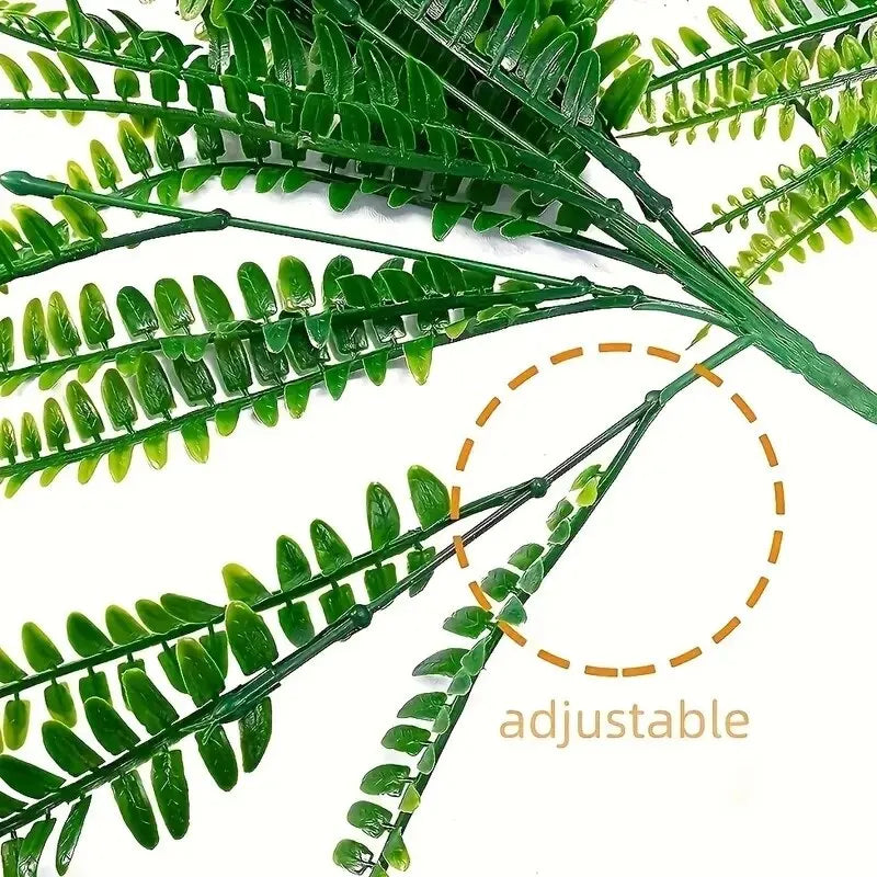2Pcs Artificial Plants Summer Decoration, Fake Plants GreeneryArtificial Plants Boston Ferns, Outdoor UV Resistant Artificial Fl