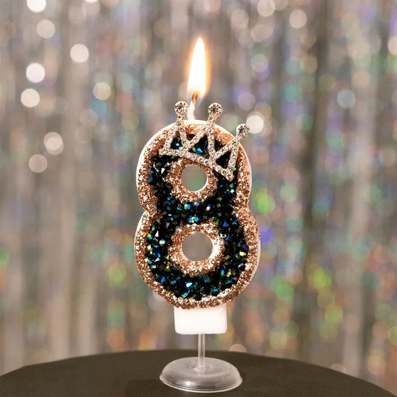 Birthday Digital Candles Number Candle Top of Cake Crown Cake Topper Baby Shower Decor Birthday Party Supply свечи для торта