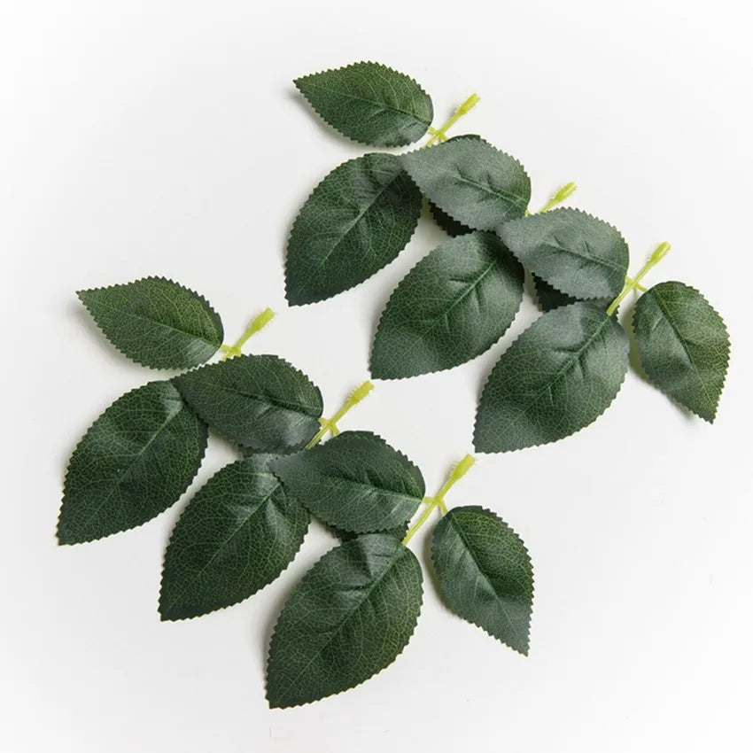 20 Pieces Silk Rose Leaves Fake Plant Wedding Decorative Wreath Christmas Decorations for Home Diy Decorative Artificial Flowers