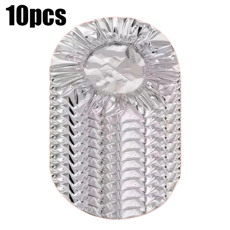 10-50pcs Aluminum Foil Insulation Covers Keep Food Warm Fresh Repeatable Kitchen Food Covers Bowls Plates Adjustable Cling Wrap