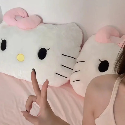 Sanrio Comfortable Hello Kitty Plushies Soft Hug Pillow Stuffed Anime Back Cushion Sofa Bed Big Size Plushies Xmas Gift For Girl