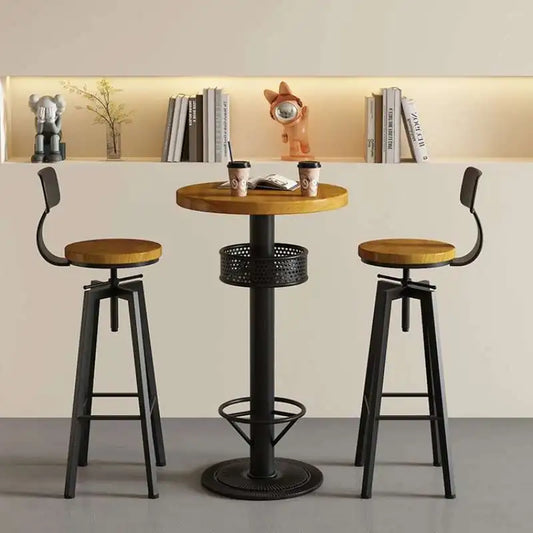 Restaurant Kitchen Bar Tables Side Eat Standing Party Vintage Dining Table Wooden Round Muebles De Cocina Furniture Zt50bt New