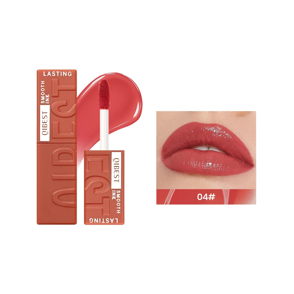 QIBEST 8 Colors Nude Watery Lip Gloss Long Lasting Liquid Lipstick Not Fading Sexy Red Purple Lip Glaze Lip Tint Women Makeup