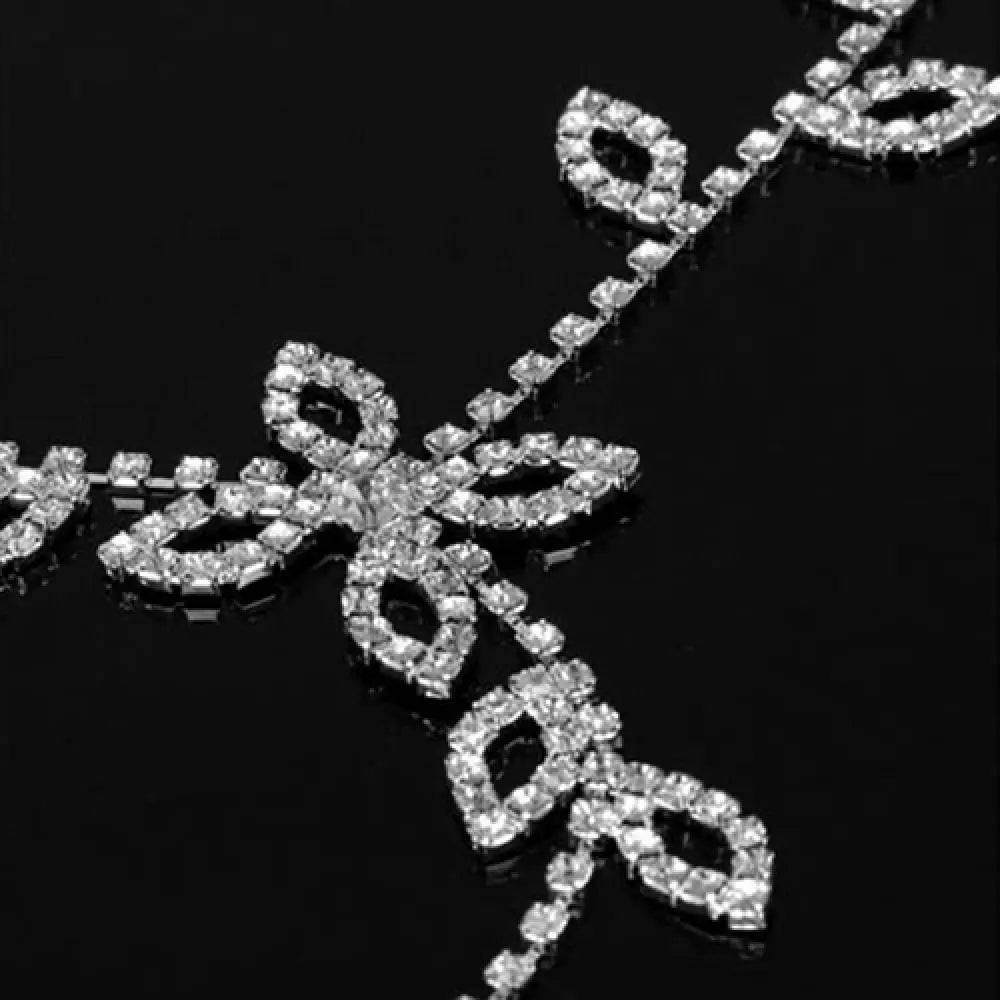 Crystal Rhinestone Leaf Hand Harness Bracelet Slave Chain Bracelet Ring Link Foot Finger Ring Finger Bracelet