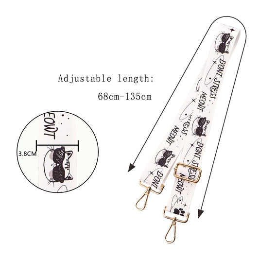 Cartoon Animal Dog Capybara Nylon Shoulder Bag Strap Adjustable Women Handbag Strap Metal Buckle Soft Strap Bag Accessories