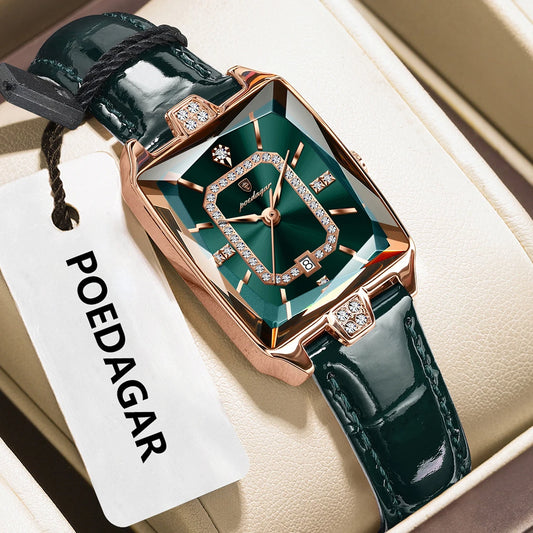POEDAGAR Original Luxury Women Wristwatch Waterproof Leather Date Woman Watch Elegant High Quality Quartz Women's Watches Reloj