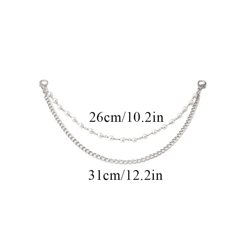 Bag Decoration Metal Chain Strap Pants Clothing Chain Shoulder Bags Chain Bag Handle Pendant With Lobster Buckle Multi-layer DIY