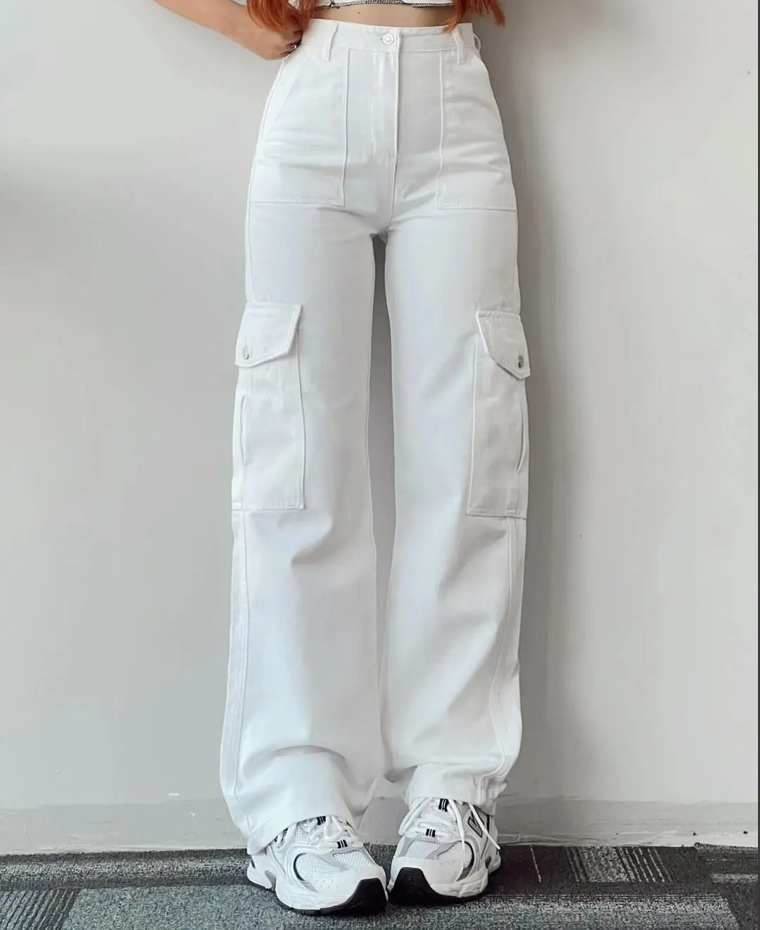 Women Vintage Cargo Pants Streetwear New Y2K Techwear Korean Harajuku Parachute Pants Beige Sweatpants Wide Leg Joggers Trousers