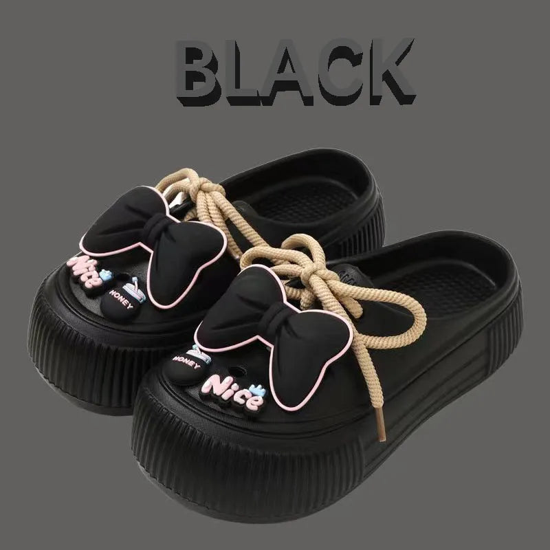 New Sandals DIY Platform Sandals for Women 2025 Summer Thick Sole Beach Sandals Woman Flowers Non Slip EVA Clogs Garden Shoes