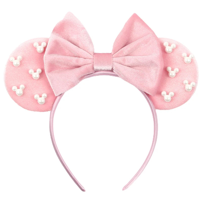 New Trendy Mouse Ears Headband Mickey 3.3"Velvet For Girls Soft Bow Hairband Halloween Festival Party Trip DIY Hair Accessories