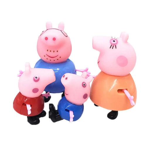 4Pcs/set Pepa Pig Children's Action Figure George Anime Cartoon Toys Mom and Dad Anime Party Toys Children's Birthday Gift