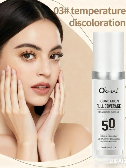 OCHEAL Color Changing Foundation Liquid - Moisturizing Long Lasting Brightening Full Coverage Concealer Makeup