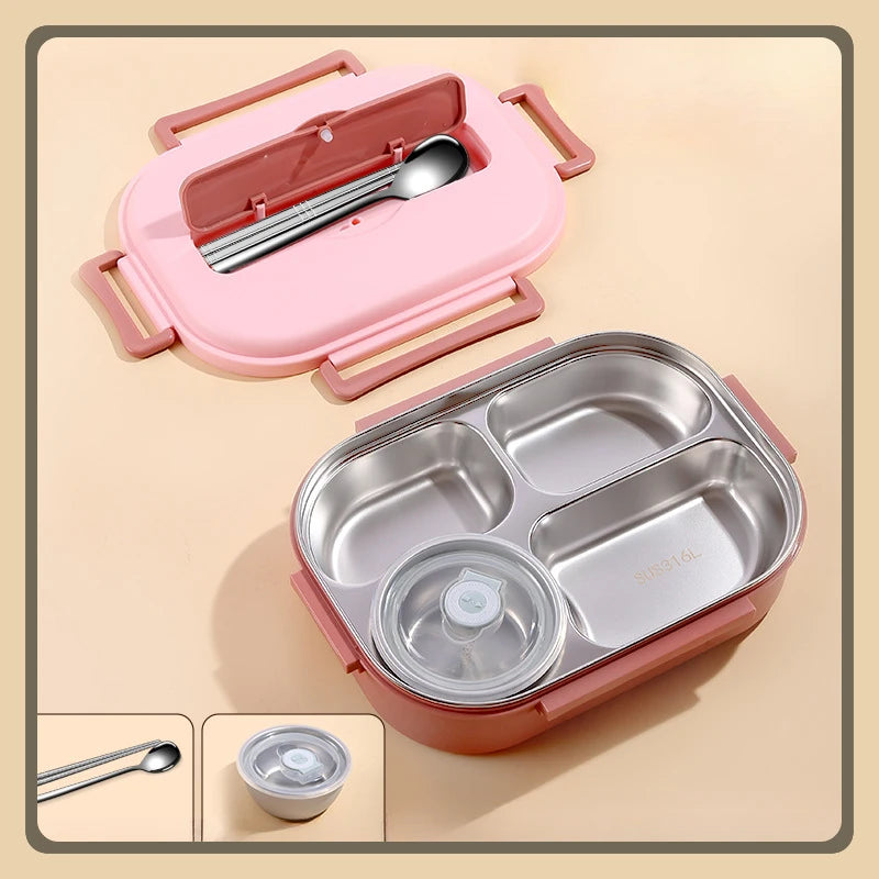 New 316L stainless steel lunch box for kids, insulated, portable, bento lunch box, large-capacity food container