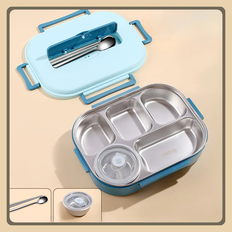 New 316L stainless steel lunch box for kids, insulated, portable, bento lunch box, large-capacity food container