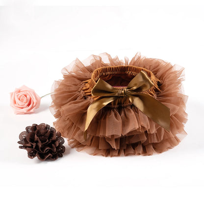 Baby Girls Tulle Tutu Bloomers Infant Newborn Diapers Cover 2pcs Short Skirts+Headband Set Girls Skirts Rainbow Baby Skirt