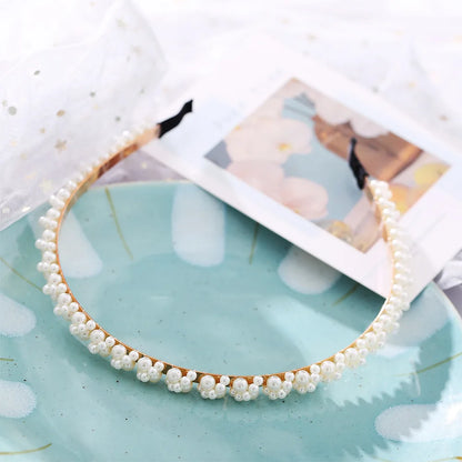 Yobest Fashion 2024 New Elegant Full Pearls Hairbands for Women Sweet Headband Hair Bundle Lady Hair Hoops Accessories
