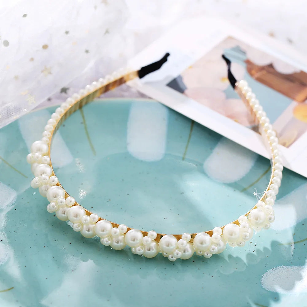 Yobest Fashion 2024 New Elegant Full Pearls Hairbands for Women Sweet Headband Hair Bundle Lady Hair Hoops Accessories