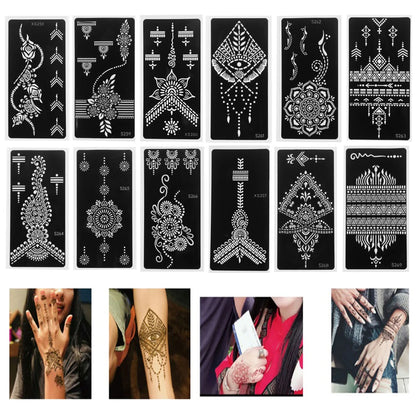 2025 New Professional Henna Stencil Temporary Hand Tattoo Body Art Sticker Template Wedding Tool Flower Tattoo Stencil