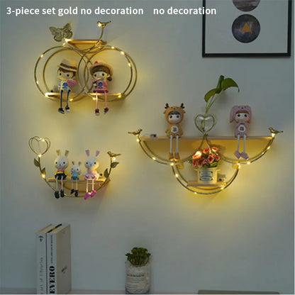 Nordic Creative Non Perforated Decorative Pendant Wall Decoration Living Room Milk Tea Shop Hydroponic Wall Hanging Wall Shelf