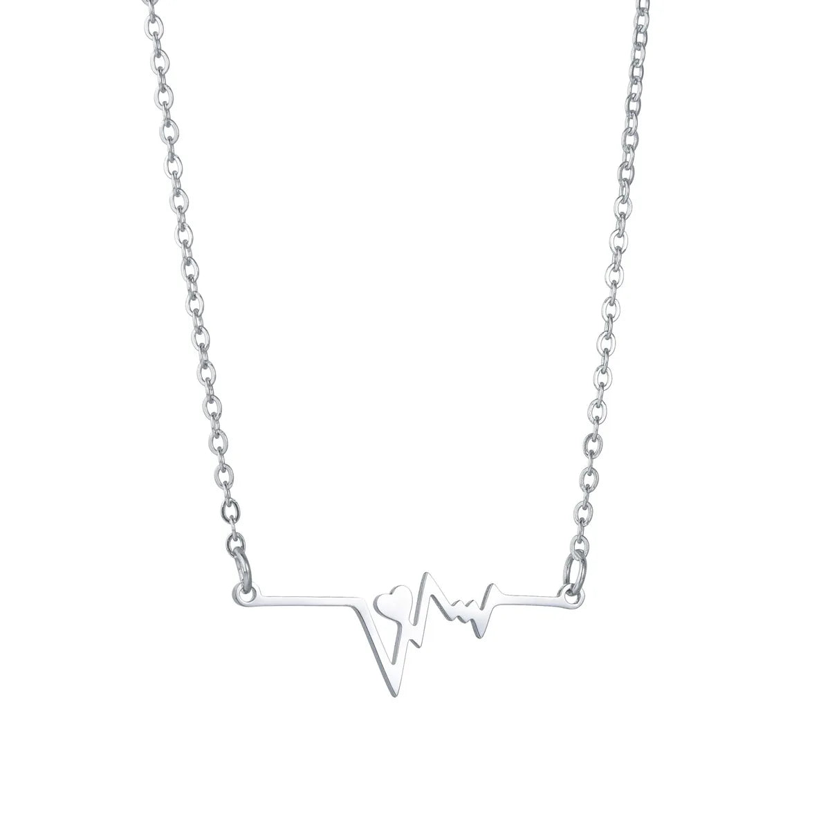 Heartbeat Necklace Women Love Heart Necklaces & Pendants Medical Nurse Doctor Lover Gifts Stainless Steel Jewelry