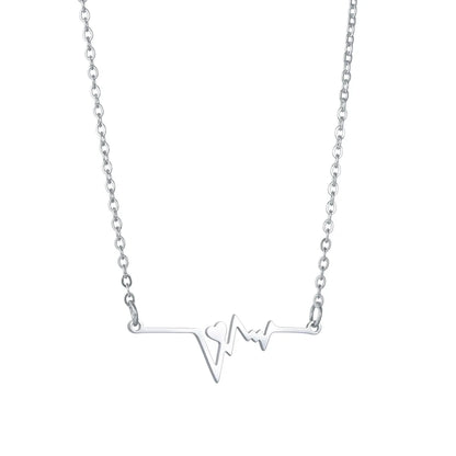 Heartbeat Necklace Women Love Heart Necklaces & Pendants Medical Nurse Doctor Lover Gifts Stainless Steel Jewelry