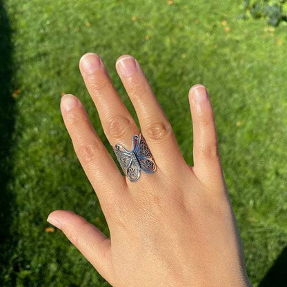 Wrap Style Butterfly Gold/Silver Tone Filigree Band Rings Large Jewelry for Women Vintage Animal Accessories Кольцо