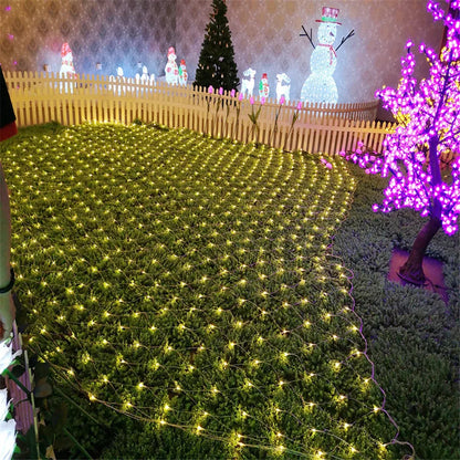 2x2M 3X2M 6X4M LED Christmas Net Light Outdoor Garden Net Mesh Fairy Garland Light Holiday Wedding Party Backdrop Curtain Light