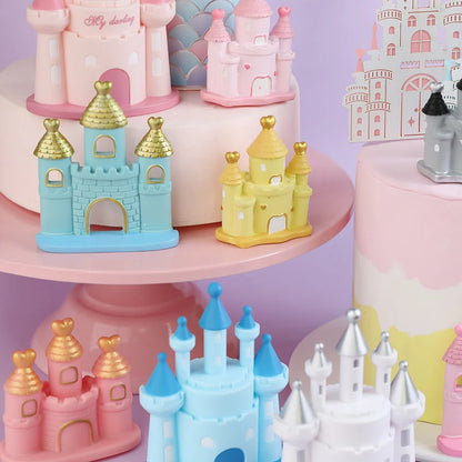 Princess Prince Castle Happy Birthday Decoration Home Dinner Baking Cupcake Cake Topper Cake Flags Event Pary Supplies Love Gift