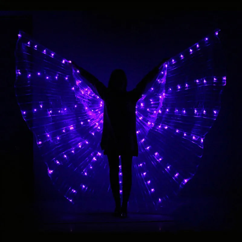 Ruoru Child Dancer LED Performance Fluorescent Butterfly Wings kids led Belly Dance isis wings Bellydance Carnival Led Costumes