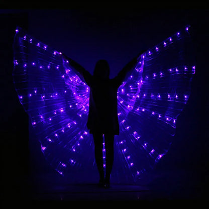 Ruoru Child Dancer LED Performance Fluorescent Butterfly Wings kids led Belly Dance isis wings Bellydance Carnival Led Costumes
