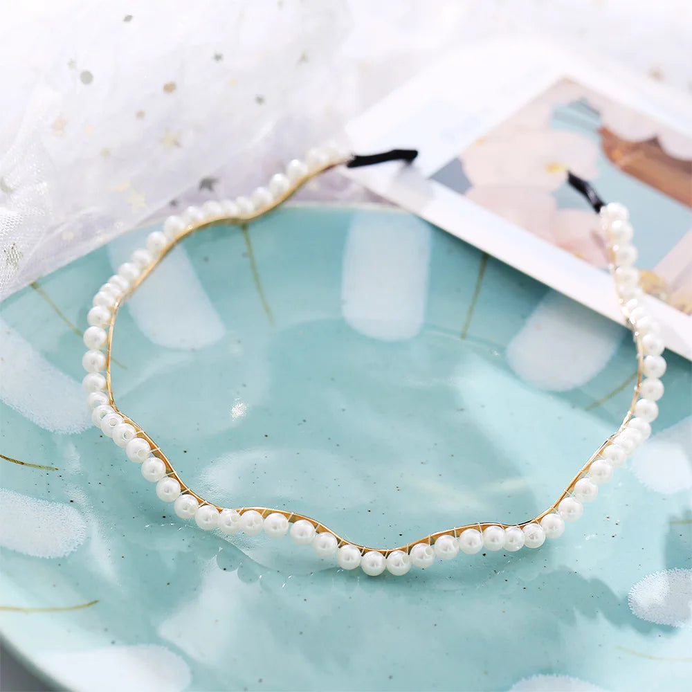 Yobest Fashion 2024 New Elegant Full Pearls Hairbands for Women Sweet Headband Hair Bundle Lady Hair Hoops Accessories