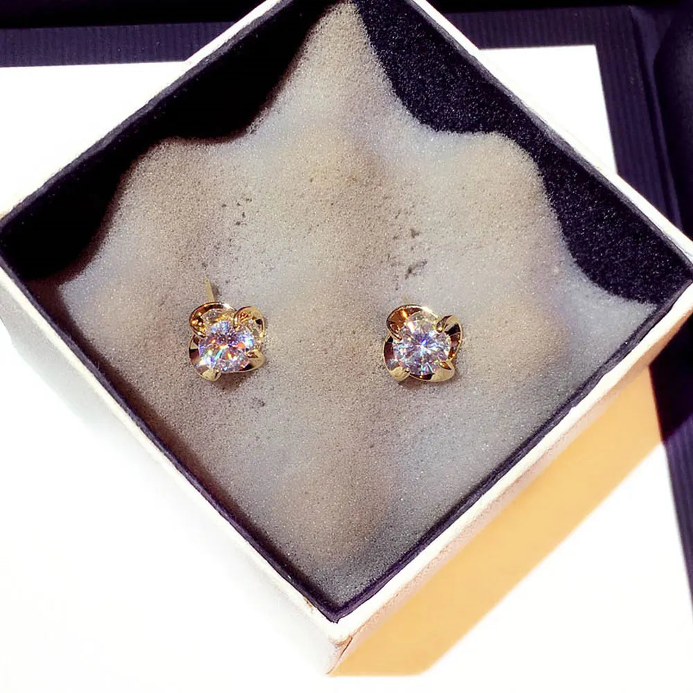 Top Quality Bling AAA Zircon Earrings Exquisite Cycle Round Buckle Earring Temperament Wedding Charm Luxury Romantic Jewelry