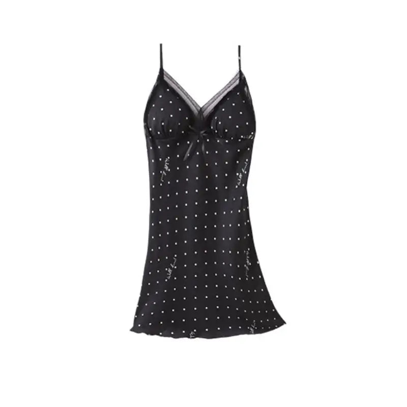 Pajamas Suit Women Sexy Pyjamas Print Polka Dot Sleepwear Loose Nightwear Satin Intimate Lingerie Casual Shirt&Pants Sets