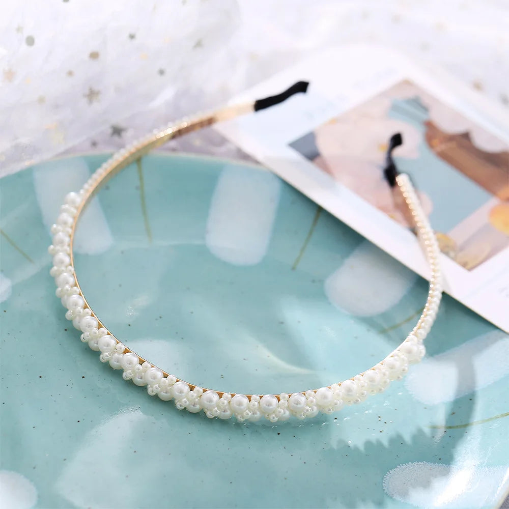 Yobest Fashion 2024 New Elegant Full Pearls Hairbands for Women Sweet Headband Hair Bundle Lady Hair Hoops Accessories