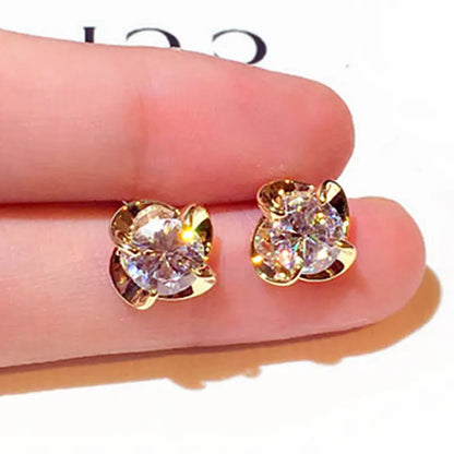 Top Quality Bling AAA Zircon Earrings Exquisite Cycle Round Buckle Earring Temperament Wedding Charm Luxury Romantic Jewelry