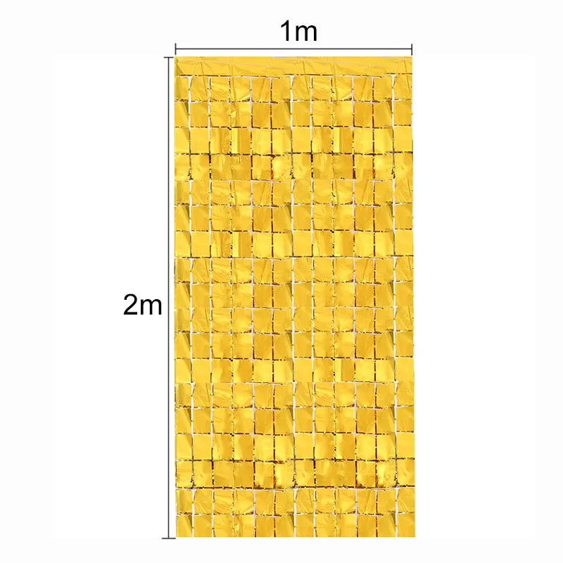 2M Backdrop Fornite Rain For Photo Zone Birthday Decoration Wedding Decor Christmas Tinsel Glitter Foil Backdrop Party Curtain