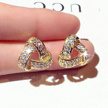 Top Quality Bling AAA Zircon Earrings Exquisite Cycle Round Buckle Earring Temperament Wedding Charm Luxury Romantic Jewelry