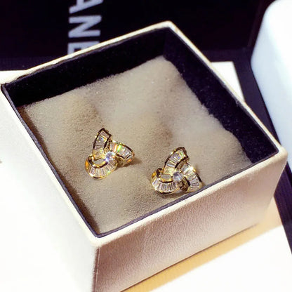 Top Quality Bling AAA Zircon Earrings Exquisite Cycle Round Buckle Earring Temperament Wedding Charm Luxury Romantic Jewelry
