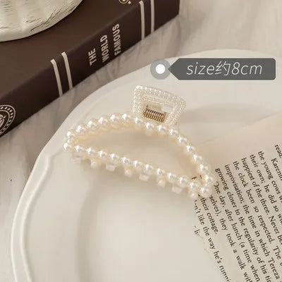 2021 New Fashion Exquisite Medium Small Pearl Geometric Hairpin Hair Crab Hair Claws Women Girl Hair Accessories Headwear