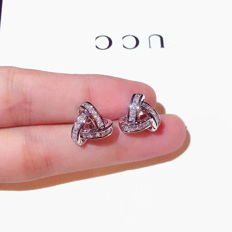 Top Quality Bling AAA Zircon Earrings Exquisite Cycle Round Buckle Earring Temperament Wedding Charm Luxury Romantic Jewelry