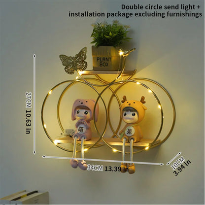 Nordic Creative Non Perforated Decorative Pendant Wall Decoration Living Room Milk Tea Shop Hydroponic Wall Hanging Wall Shelf