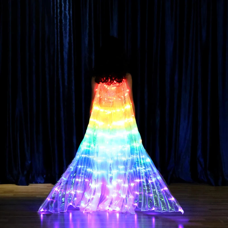 Ruoru Child Dancer LED Performance Fluorescent Butterfly Wings kids led Belly Dance isis wings Bellydance Carnival Led Costumes