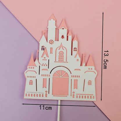 Princess Prince Castle Happy Birthday Decoration Home Dinner Baking Cupcake Cake Topper Cake Flags Event Pary Supplies Love Gift