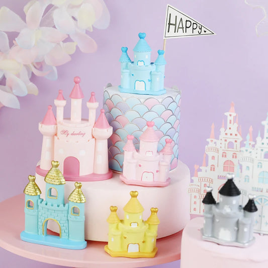 Princess Prince Castle Happy Birthday Decoration Home Dinner Baking Cupcake Cake Topper Cake Flags Event Pary Supplies Love Gift