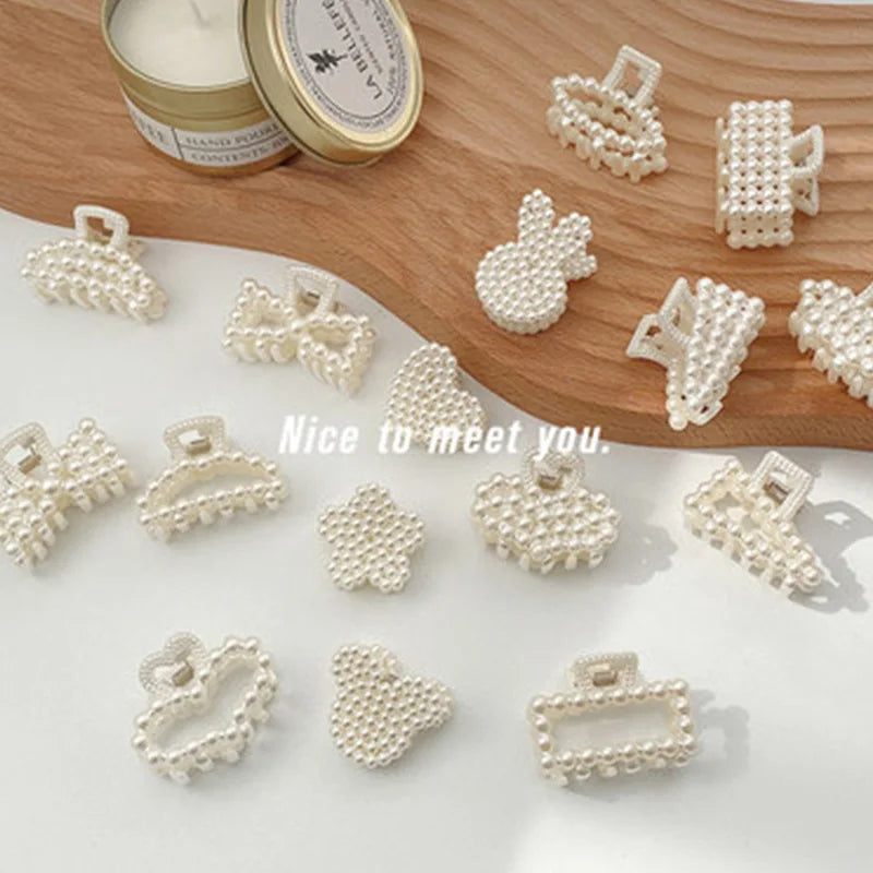2021 New Fashion Exquisite Medium Small Pearl Geometric Hairpin Hair Crab Hair Claws Women Girl Hair Accessories Headwear