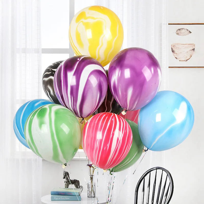 10/20/30pcs 12inch Christmas Marble Agate Latex Balloon Wedding Supplies Happy Birthday Party Kid Toy Baby Shower Globos selling