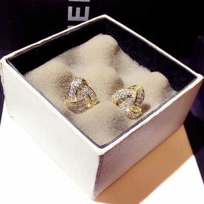 Top Quality Bling AAA Zircon Earrings Exquisite Cycle Round Buckle Earring Temperament Wedding Charm Luxury Romantic Jewelry
