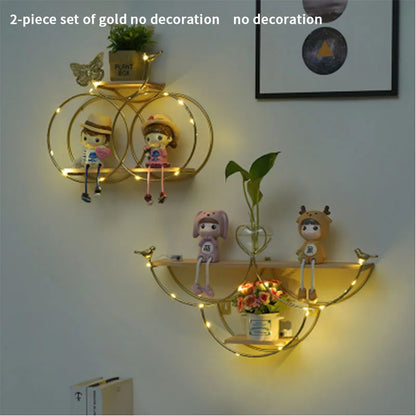 Nordic Creative Non Perforated Decorative Pendant Wall Decoration Living Room Milk Tea Shop Hydroponic Wall Hanging Wall Shelf