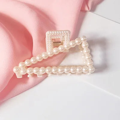 2021 New Fashion Exquisite Medium Small Pearl Geometric Hairpin Hair Crab Hair Claws Women Girl Hair Accessories Headwear